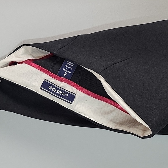 Lands' End Bi-Stretch Black ankle pants Side Zip - Picture 6 of 9